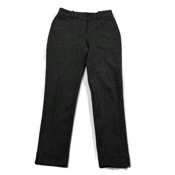 White House Black Market WHBM The Ankle Slim Pants Trousers Sz 00 Houndstooth - Picture 1 of 8